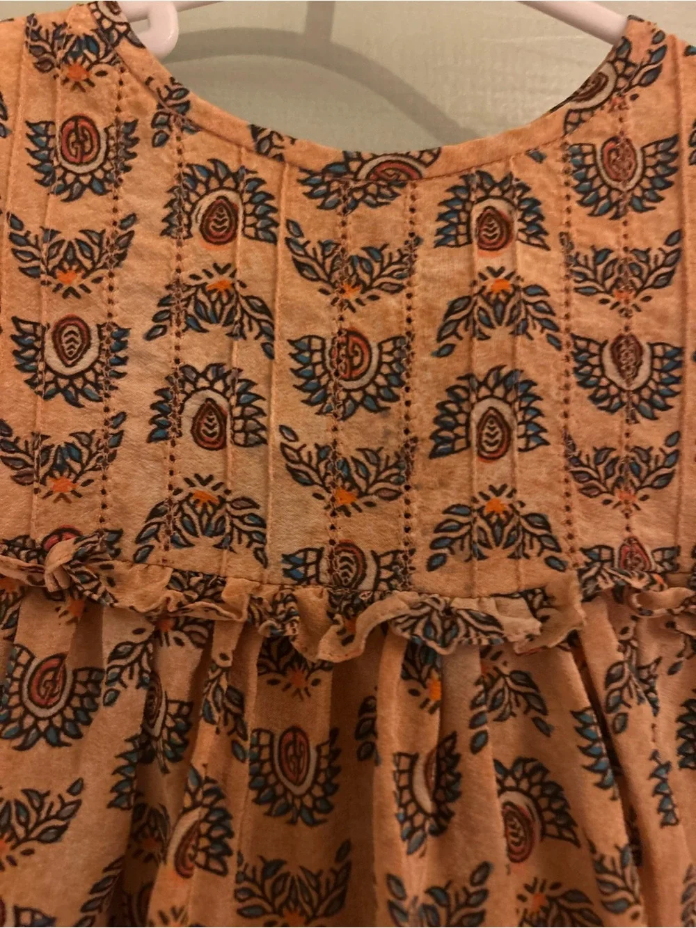 Gucci Orange Short-Sleeve Dress with Animal Border Print